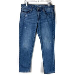 GAP Sexy Boyfriend Fit Distressed Denim Jeans in Blue